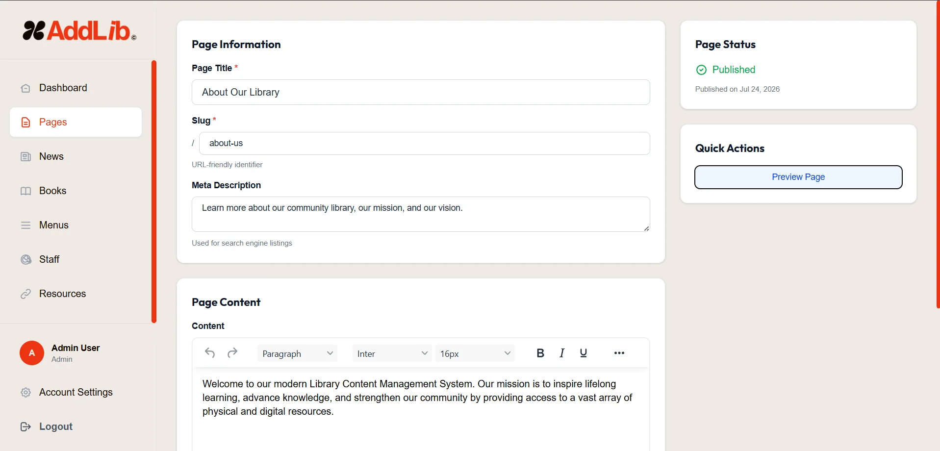 AddLib Screenshot 1